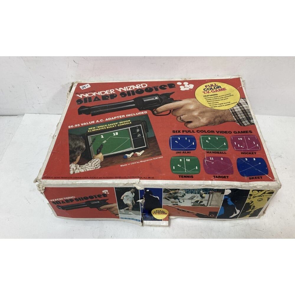 Vintage 70'S Wonder Wizard Video Game Sharp Shooter Complete With Box